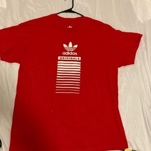 red and white shirt by adidas size x large